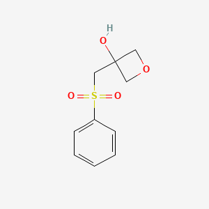 molecular formula C10H12O4S B15203967 3-(Benzenesulfonylmethyl)oxetan-3-ol 