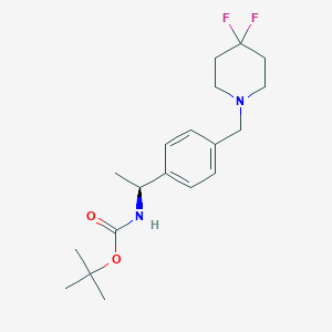 molecular formula C19H28F2N2O2 B15204049 tert-Butyl (S)-(1-(4-((4,4-difluoropiperidin-1-yl)methyl)phenyl)ethyl)carbamate 