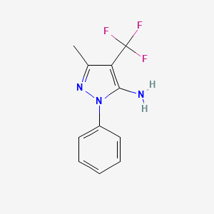 molecular formula C11H10F3N3 B1520417 3-methyl-1-phenyl-4-(trifluoromethyl)-1H-pyrazol-5-amine CAS No. 1235438-91-1