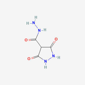 molecular formula C4H6N4O3 B15204184 3,5-Dioxopyrazolidine-4-carbohydrazide 