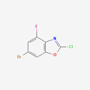 molecular formula C7H2BrClFNO B15204231 6-Bromo-2-chloro-4-fluoro-1,3-benzoxazole 