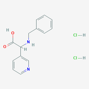 molecular formula C14H16Cl2N2O2 B1520429 2-(Benzylamino)-2-(pyridin-3-yl)acetic acid dihydrochloride CAS No. 1251923-25-7