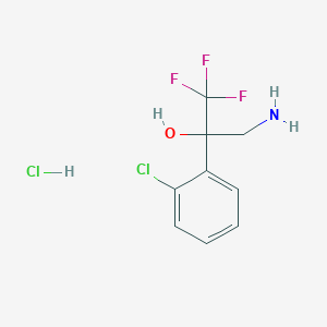 molecular formula C9H10Cl2F3NO B1520432 3-Amino-2-(2-chlorophenyl)-1,1,1-trifluoropropan-2-ol hydrochloride CAS No. 1221726-05-1