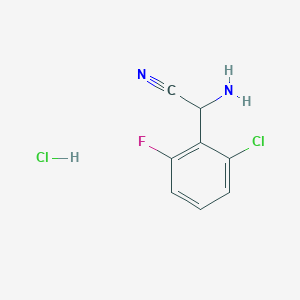 molecular formula C8H7Cl2FN2 B1520433 2-Amino-2-(2-chloro-6-fluorophenyl)acetonitrile hydrochloride CAS No. 1235439-69-6