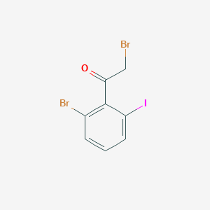 molecular formula C8H5Br2IO B15204399 2-Bromo-6-iodophenacyl bromide 