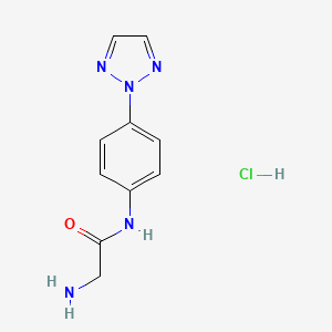 molecular formula C10H12ClN5O B1520440 2-amino-N-[4-(2H-1,2,3-triazol-2-yl)phenyl]acetamide hydrochloride CAS No. 1240527-83-6