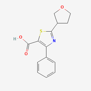molecular formula C14H13NO3S B15204493 4-Phenyl-2-(tetrahydrofuran-3-yl)thiazole-5-carboxylic acid 