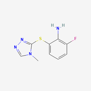 molecular formula C9H9FN4S B1520451 2-氟-6-[(4-甲基-4H-1,2,4-三唑-3-基)硫烷基]苯胺 CAS No. 1179713-98-4