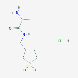 molecular formula C8H17ClN2O3S B1520456 2-amino-N-[(1,1-dioxo-1lambda6-thiolan-3-yl)methyl]propanamide hydrochloride CAS No. 1251923-71-3