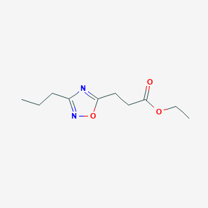 molecular formula C10H16N2O3 B1520462 丙酸乙酯 3-(3-丙基-1,2,4-恶二唑-5-基)酯 CAS No. 1235439-05-0