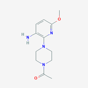 molecular formula C12H18N4O2 B1520465 1-[4-(3-Amino-6-methoxypyridin-2-yl)piperazin-1-yl]ethan-1-one CAS No. 1240528-33-9