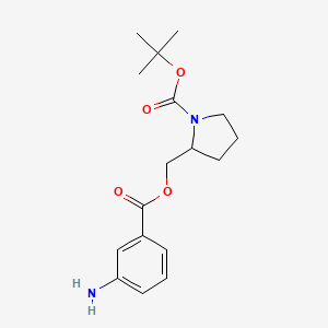 molecular formula C17H24N2O4 B1520473 Tert-butyl 2-[(3-aminobenzoyloxy)methyl]pyrrolidine-1-carboxylate CAS No. 1235440-57-9