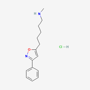 molecular formula C15H21ClN2O B1520478 Methyl[5-(3-phenyl-1,2-oxazol-5-yl)pentyl]amine hydrochloride CAS No. 1240526-08-2
