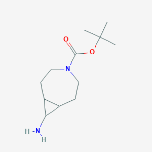 molecular formula C12H22N2O2 B15204786 tert-Butyl 8-amino-4-azabicyclo[5.1.0]octane-4-carboxylate 