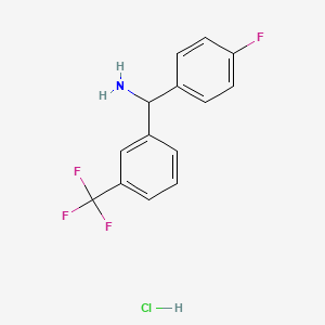 molecular formula C14H12ClF4N B1520482 (4-氟苯基)[3-(三氟甲基)苯基]甲胺盐酸盐 CAS No. 1240528-82-8