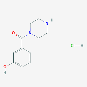 molecular formula C11H15ClN2O2 B1520488 3-(Piperazine-1-carbonyl)phenol hydrochloride CAS No. 1240527-44-9