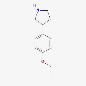 molecular formula C12H17NO B15205029 3-(4-Ethoxy-phenyl)-pyrrolidine 