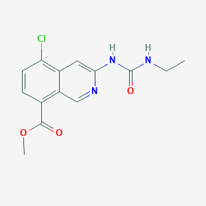 molecular formula C14H14ClN3O3 B15205052 Methyl 5-chloro-3-(3-ethylureido)isoquinoline-8-carboxylate 