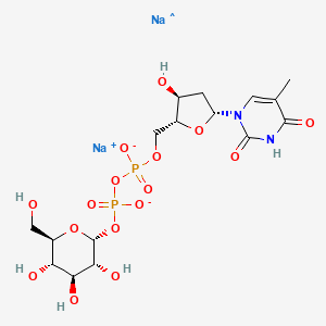 molecular formula C16H24N2Na2O16P2- B15205059 Thymidine-5'-diphosphate-a-D-glucose disodium salt 