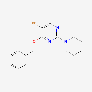 molecular formula C16H18BrN3O B1520522 4-(Benzyloxy)-5-bromo-2-(piperidin-1-YL)pyrimidine CAS No. 885952-22-7