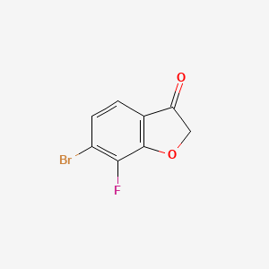 molecular formula C8H4BrFO2 B15205257 6-Bromo-7-fluorobenzo[b]furan-3(2H)-one 