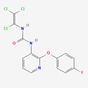 molecular formula C14H9Cl3FN3O2 B15205312 N-[2-(4-fluorophenoxy)-3-pyridyl]-N'-(1,2,2-trichlorovinyl)urea 