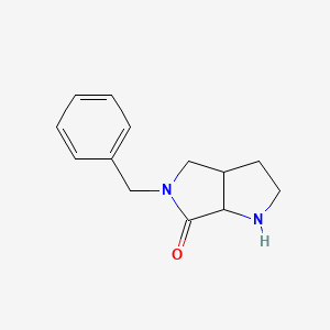 molecular formula C13H16N2O B15205354 Pyrrolo[3,4-b]pyrrol-6(1H)-one, hexahydro-5-(phenylmethyl)- 