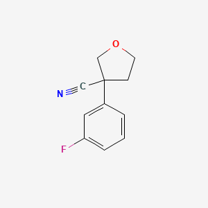 molecular formula C11H10FNO B1520539 3-(3-Fluorophenyl)tetrahydro-3-furancarbonitrile CAS No. 1060817-43-7