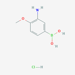 molecular formula C7H11BClNO3 B1520547 (3-Amino-4-methoxyphenyl)boronic acid hydrochloride CAS No. 895525-75-4