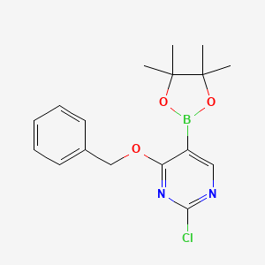 molecular formula C17H20BClN2O3 B1520550 4-Benzyloxy-2-chloropyrimidine-5-boronic acid pinacol ester CAS No. 1073354-22-9