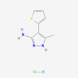 molecular formula C8H10ClN3S B1520551 3-甲基-4-(2-噻吩基)-1H-吡唑-5-胺盐酸盐 CAS No. 1238869-86-7