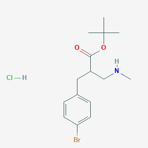 molecular formula C15H23BrClNO2 B1520554 叔丁基2-(4-溴苯甲基)-3-(甲基氨基)丙酸酯盐酸盐 CAS No. 1159822-24-8