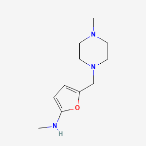 molecular formula C11H19N3O B15205599 N-Methyl-5-((4-methylpiperazin-1-yl)methyl)furan-2-amine 