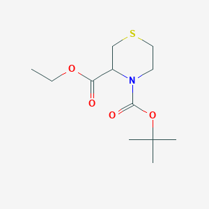 molecular formula C12H21NO4S B1520572 4-tert-Butyl 3-ethyl thiomorpholine-3,4-dicarboxylate CAS No. 859833-24-2