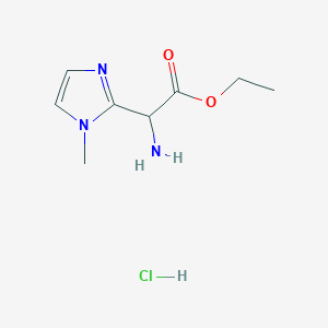 molecular formula C8H14ClN3O2 B1520573 ethyl 2-amino-2-(1-methyl-1H-imidazol-2-yl)acetate hydrochloride CAS No. 129146-64-1