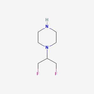 molecular formula C7H14F2N2 B15205860 1-(1,3-Difluoro-2-propanyl)piperazine 