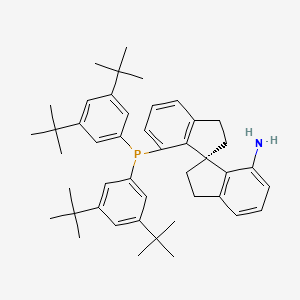 molecular formula C45H58NP B15205893 (S)-7'-(Bis(3,5-di-tert-butylphenyl)phosphanyl)-2,2',3,3'-tetrahydro-1,1'-spirobi[inden]-7-amine 