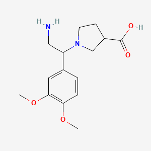 molecular formula C15H22N2O4 B1520594 1-[2-Amino-1-(3,4-dimethoxy-phenyl)-ethyl]-pyrrolidine-3-carboxylic acid CAS No. 886363-96-8