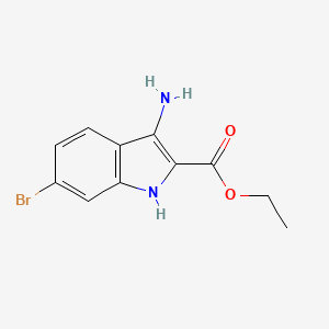 molecular formula C11H11BrN2O2 B1520597 3-氨基-6-溴-1H-吲哚-2-羧酸乙酯 CAS No. 1211661-21-0