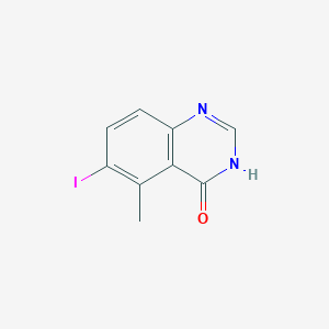 molecular formula C9H7IN2O B15206016 6-Iodo-5-methyl-4(3H)-quinazolinone CAS No. 1345444-51-0
