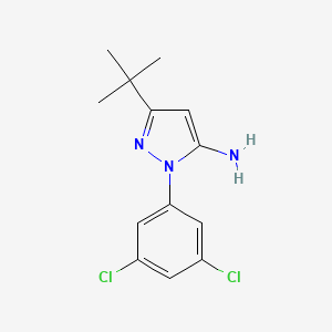 molecular formula C13H15Cl2N3 B1520602 5-Tert-butyl-2-(3,5-dichloro-phenyl)-2H-pyrazol-3-ylamine CAS No. 1017781-15-5
