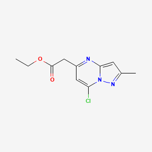 molecular formula C11H12ClN3O2 B15206128 Ethyl 2-(7-chloro-2-methyl-pyrazolo[1,5-a]pyrimidin-5-yl)acetate 