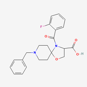 molecular formula C22H23FN2O4 B1520613 8-Benzyl-4-(2-fluorobenzoyl)-1-oxa-4,8-diazaspiro[4.5]decane-3-carboxylic acid CAS No. 1214080-51-9