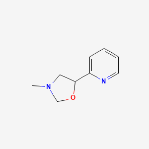 molecular formula C9H12N2O B15206154 3-Methyl-5-(pyridin-2-yl)oxazolidine 
