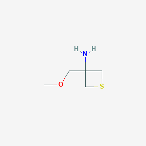 molecular formula C5H11NOS B15206174 3-(Methoxymethyl)thietan-3-amine 