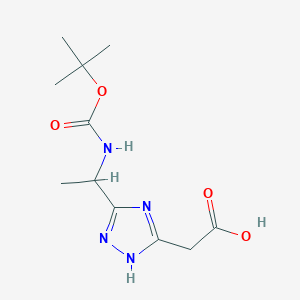 (5-{1-[(Tert-butoxycarbonyl)amino]ethyl}-4H-1,2,4-triazol-3-YL)acetic acid