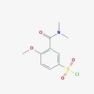 molecular formula C10H12ClNO4S B1520635 3-(Dimethylcarbamoyl)-4-methoxybenzene-1-sulfonyl chloride CAS No. 1114594-34-1
