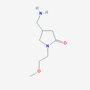 molecular formula C8H16N2O2 B1520641 4-(Aminomethyl)-1-(2-methoxyethyl)pyrrolidin-2-one CAS No. 936940-05-5