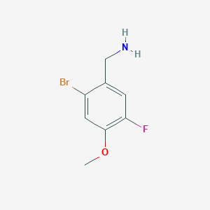 molecular formula C8H9BrFNO B15206432 2-Bromo-5-fluoro-4-methoxybenzylamine 