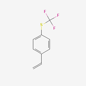 molecular formula C9H7F3S B15206623 1-Ethenyl-4-[(trifluoromethyl)thio]benzene 